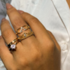 Trio de anéis folheados a Ouro 18 k