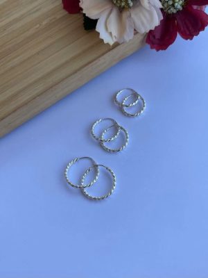 ✨ Trio de Argolas Trançadas 2mm em Prata 925 ✨